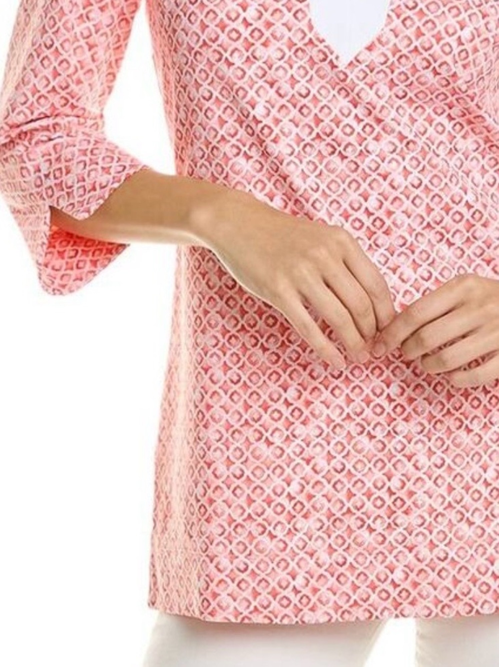 Tommy Bahama Pink Geometric Print Tunic Top